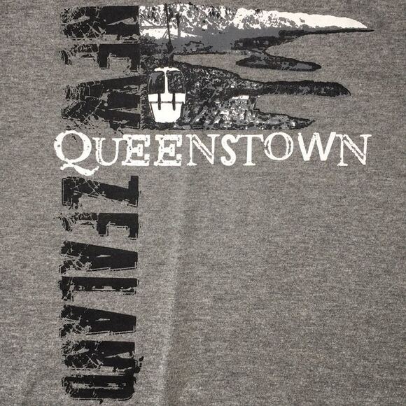 Gray Queenstown New Zealand print Kiwi t shirt new - Picture 2 of 3